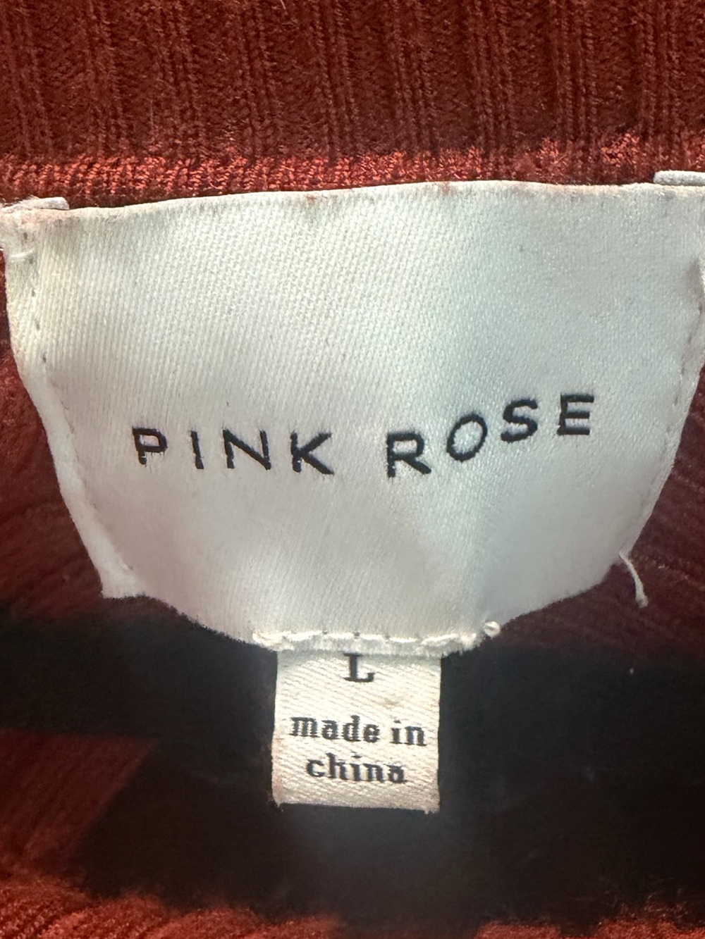 Pink Rose Ribbed Twist-Back Sweater - Rust - Picture 4 of 6